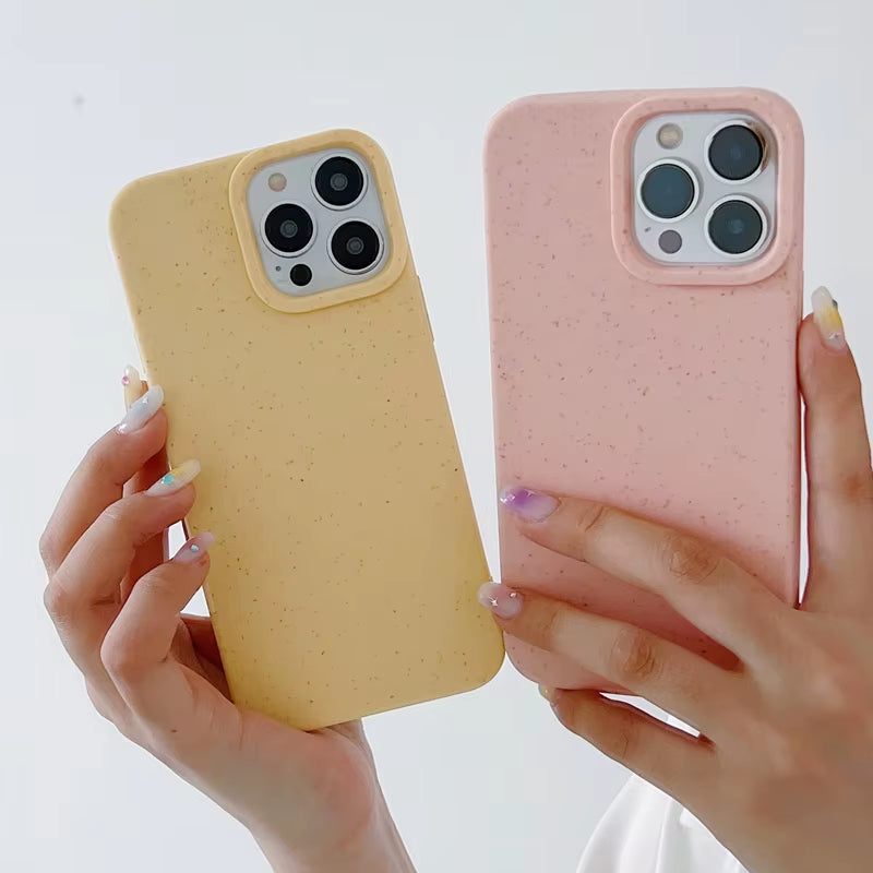 Eco-Friendly Biodegradable Wheat Phone Case for iPhone 11 to 17 Pro Max - Soft and Sustainable Protection