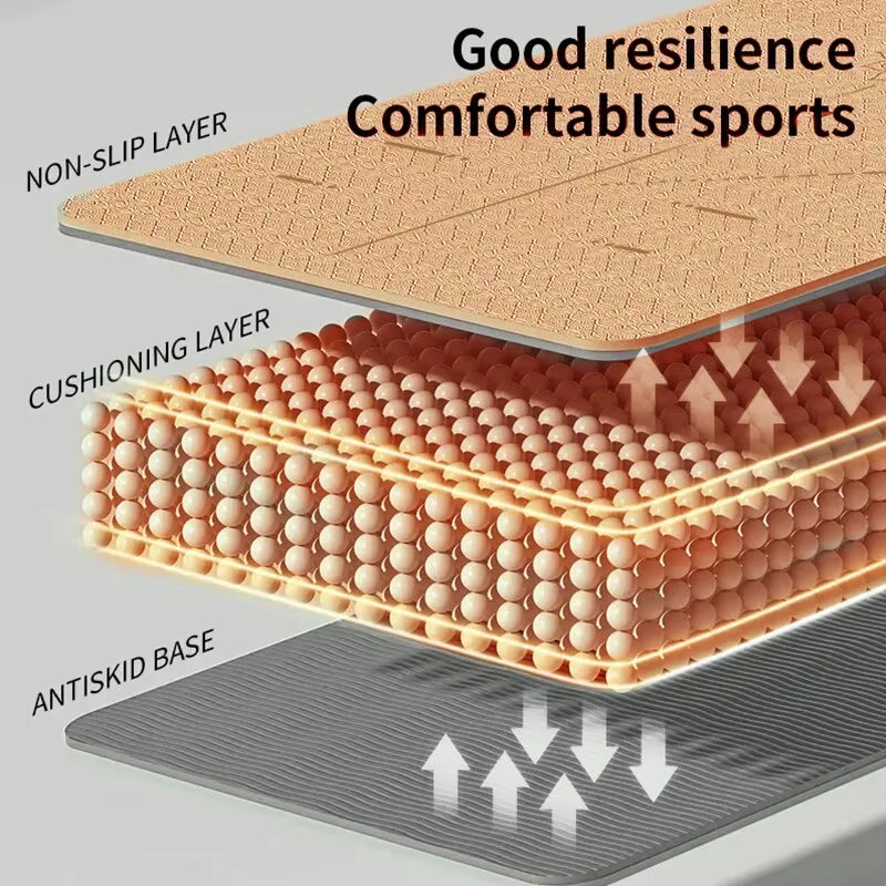 Premium WESTTUNE Non-Slip Yoga Mat - Eco-Friendly, Anti-Tear Pilates Fitness Mat with Convenient Carrying Strap & Bag for Women