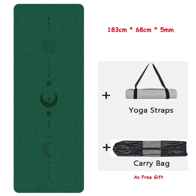 Eco-Friendly Non-Slip Natural Rubber Yoga Mat for Women - Perfect for Home Workouts & Pilates with Carrying Strap