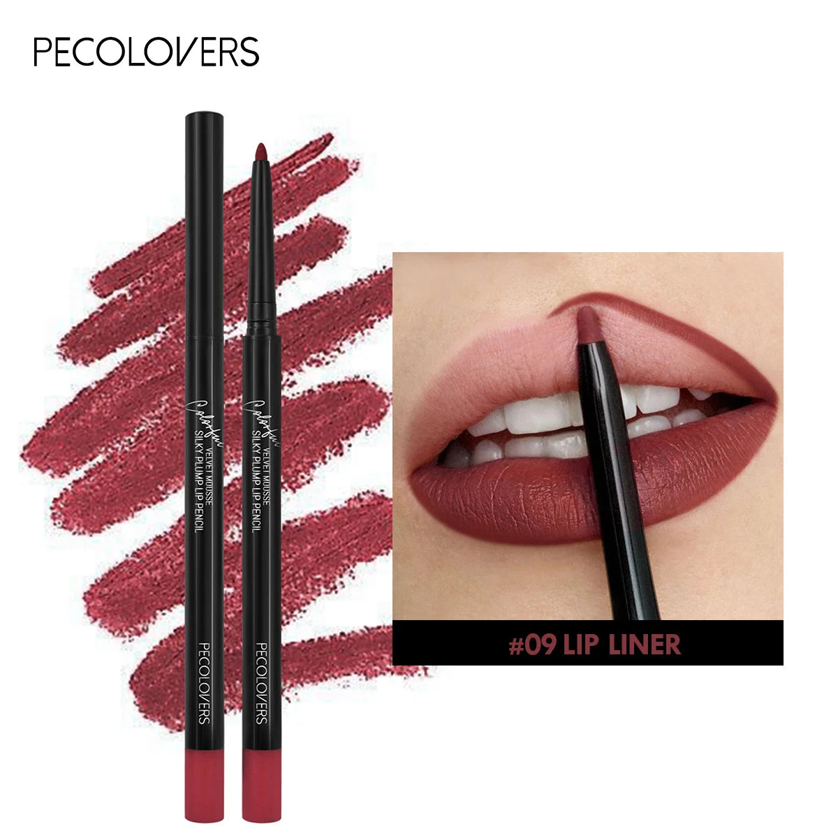 Waterproof Matte Lipliner Pencil 12 Colors Long-Lasting Tint