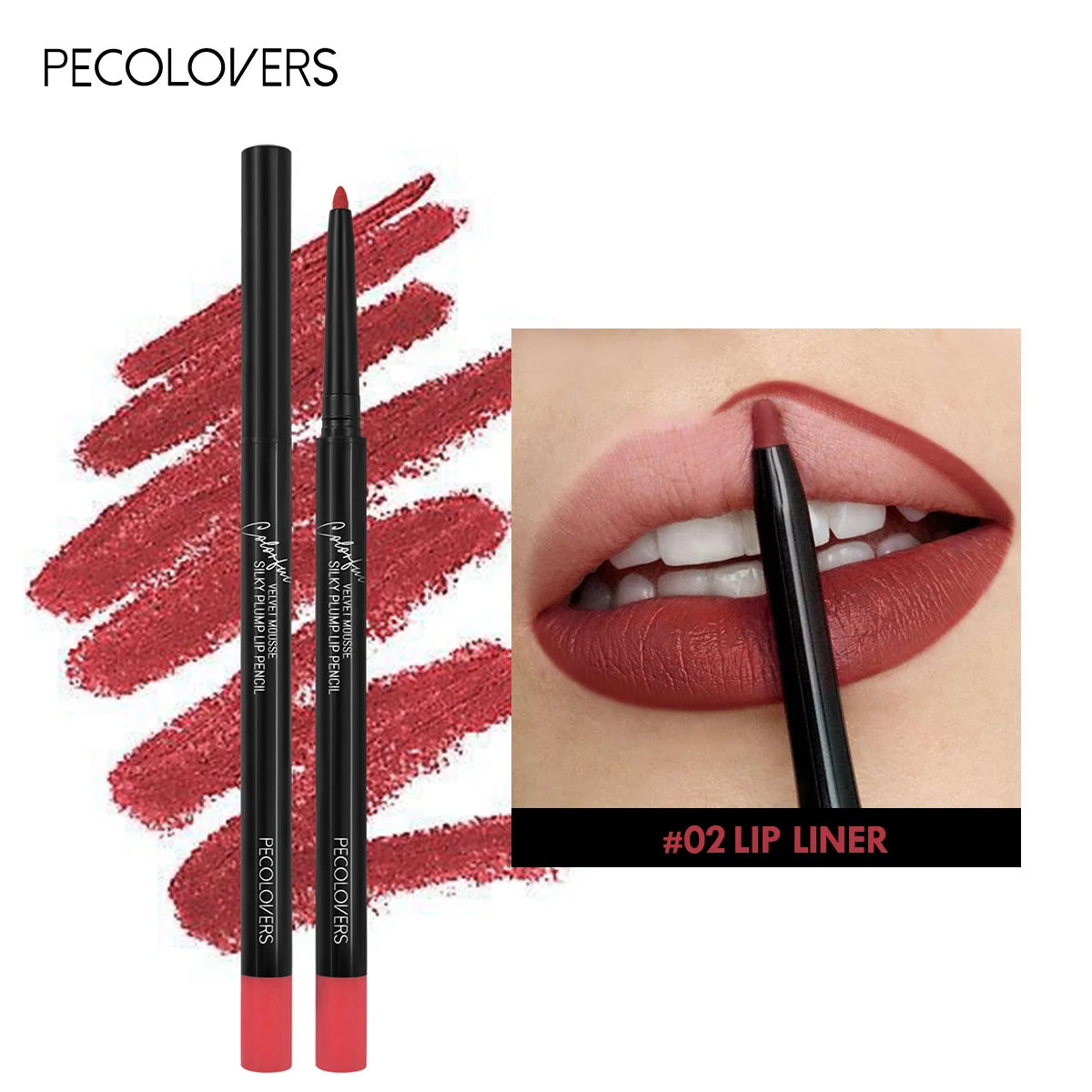 Waterproof Matte Lipliner Pencil 12 Colors Long-Lasting Tint