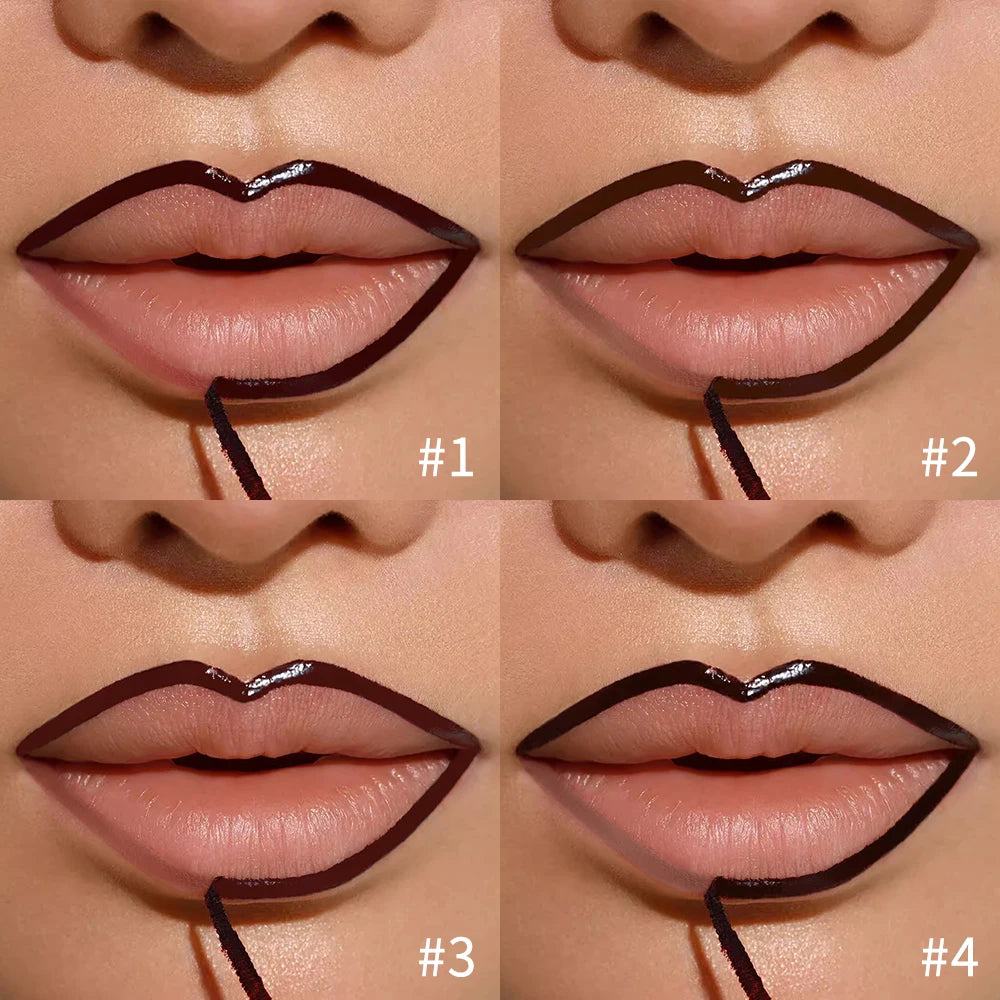 Waterproof Lip Liner Peel-Off Matte Lip Tint Brown Contour