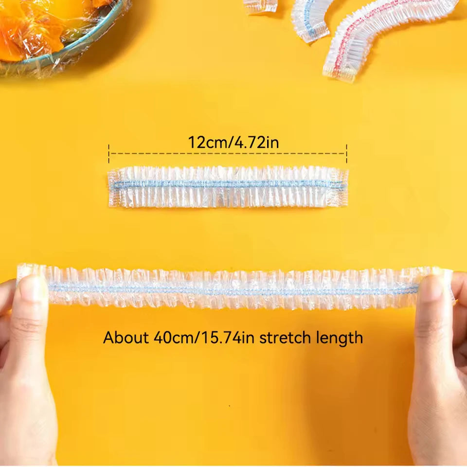 Eco-Friendly Reusable Plastic Food Cover Bags - Fresh-Keeping Transparent Cling Film in Vibrant Colors!