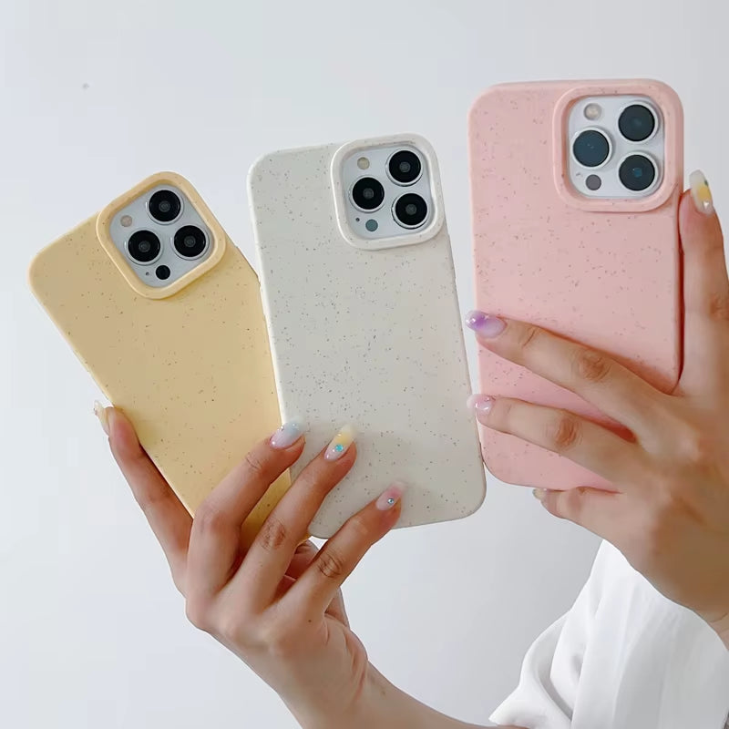 Eco-Friendly Biodegradable Wheat Phone Case for iPhone 11 to 17 Pro Max - Soft and Sustainable Protection