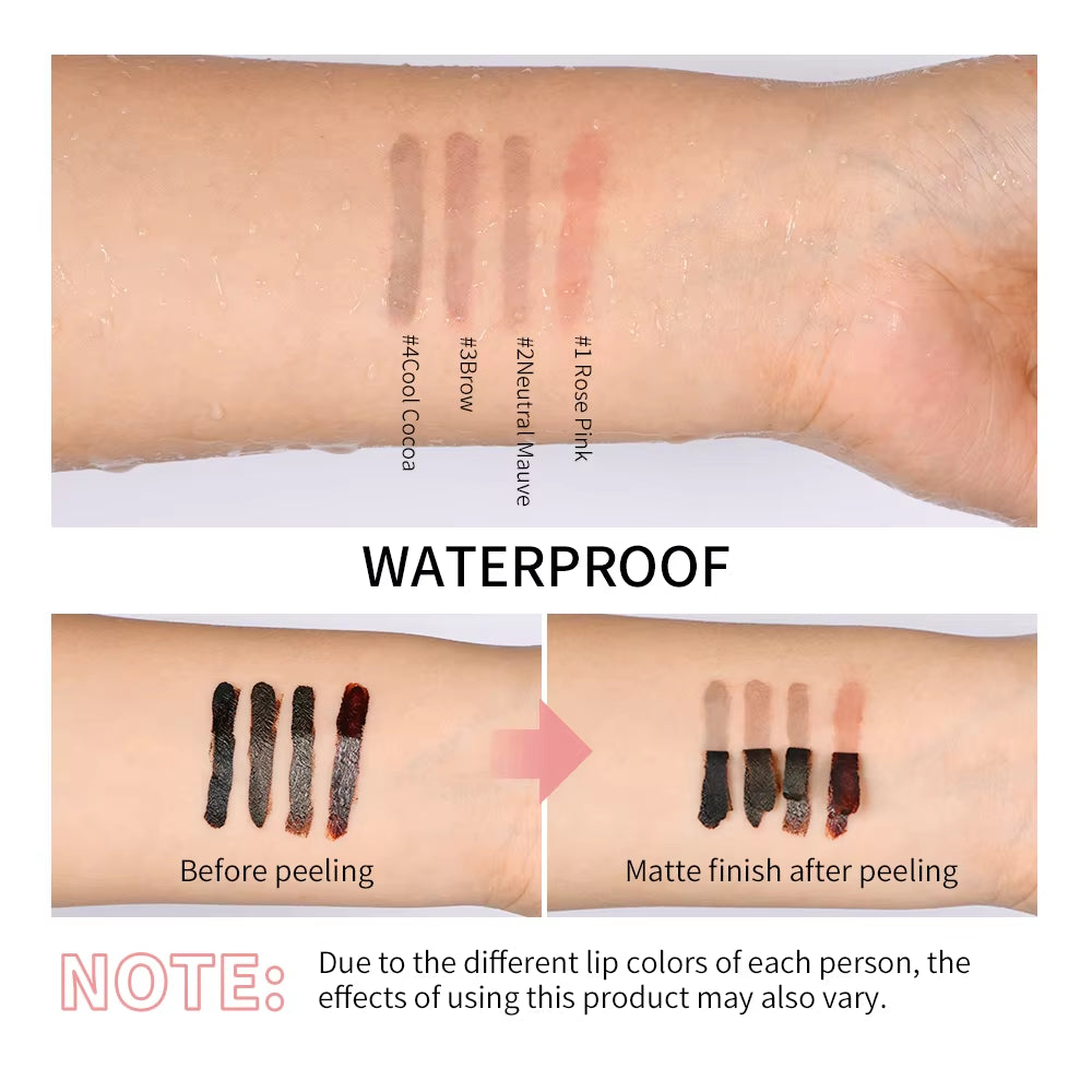 Waterproof Lip Liner Peel-Off Matte Lip Tint Brown Contour