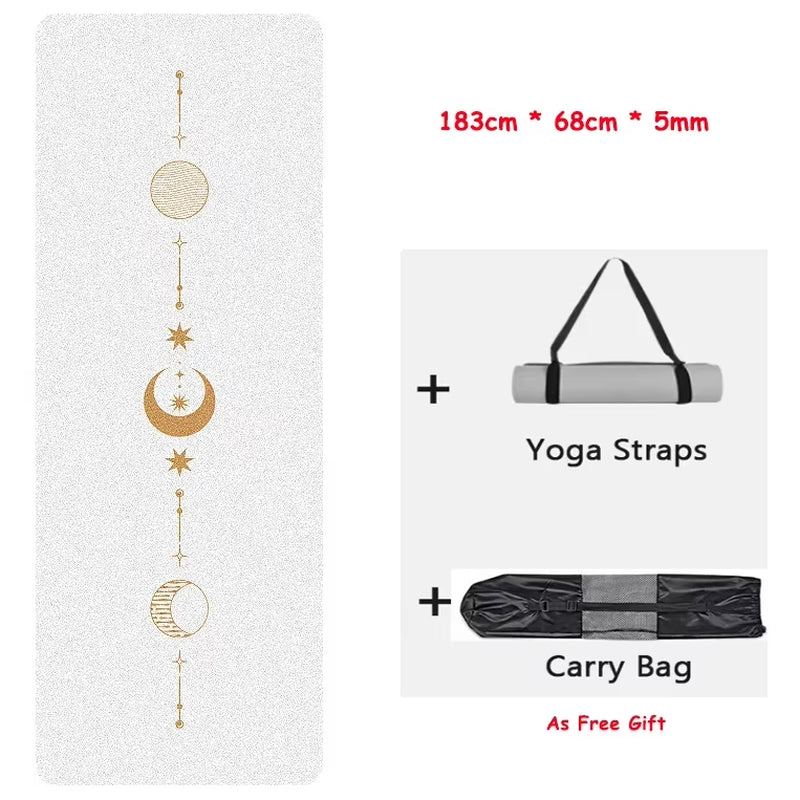 Eco-Friendly Non-Slip Natural Rubber Yoga Mat for Women - Perfect for Home Workouts & Pilates with Carrying Strap