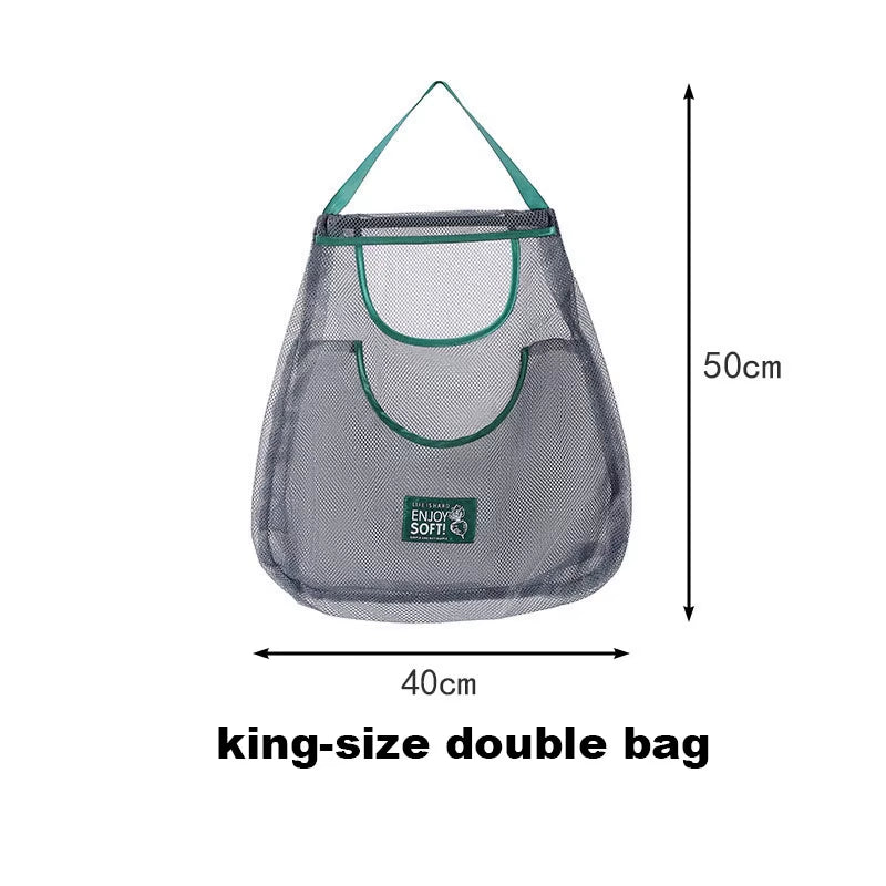 Eco-Friendly Hanging Mesh Storage Bags for Fresh Fruits & Vegetables - Perfect for Ginger, Garlic, Potatoes, & Onions!