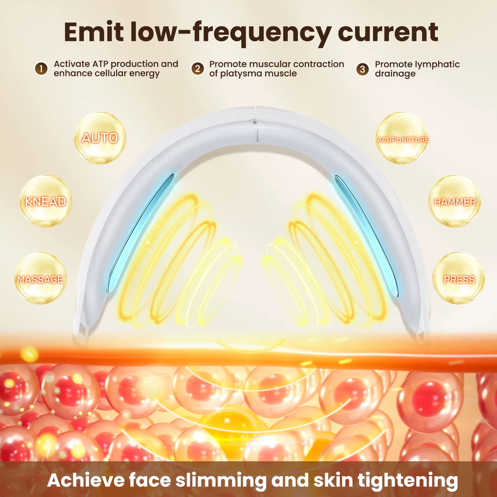 Revitalize Your Glow: Electric V Face Lifting Device - 6 Modes, 8 Levels, EMS Micro-Current for Firm Skin & Double Chin Reduction