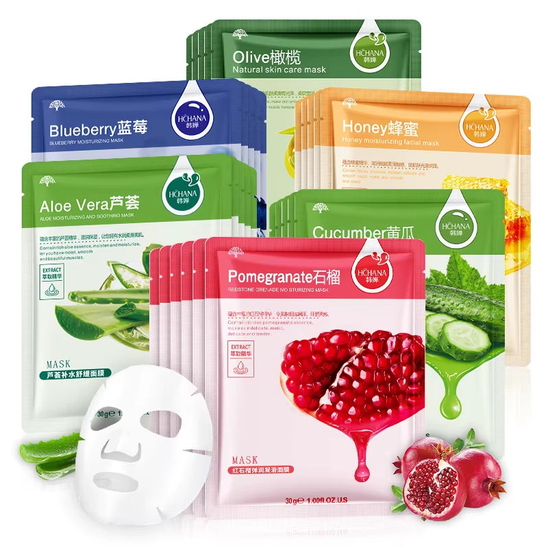 Revitalize Your Skin with 30 Pcs of Nourishing Korean Fresh Fruits Facial Masks for Ultimate Hydration and Firmness