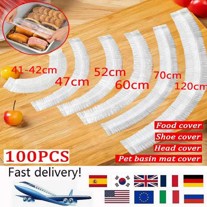 Eco-Friendly Disposable Food Covers - Stretchable Saran Wrap for Fresh Fruit & Vegetable Storage