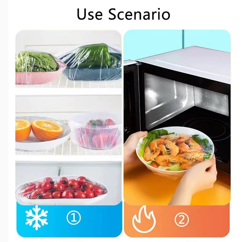 Eco-Friendly Disposable Food Covers - Stretchable Saran Wrap for Fresh Fruit & Vegetable Storage