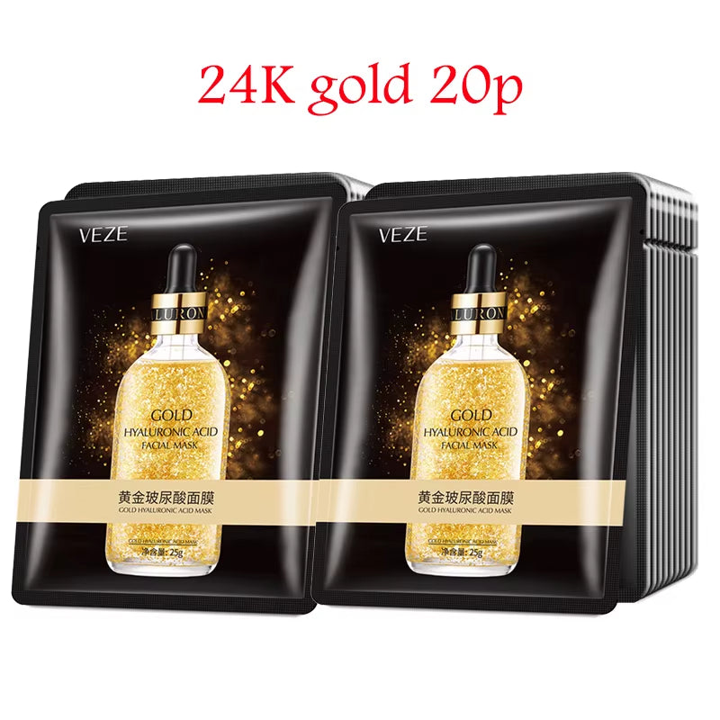 20Pcs Hyaluronic Collagen Face Mask Firming Moisturizing Sheet
