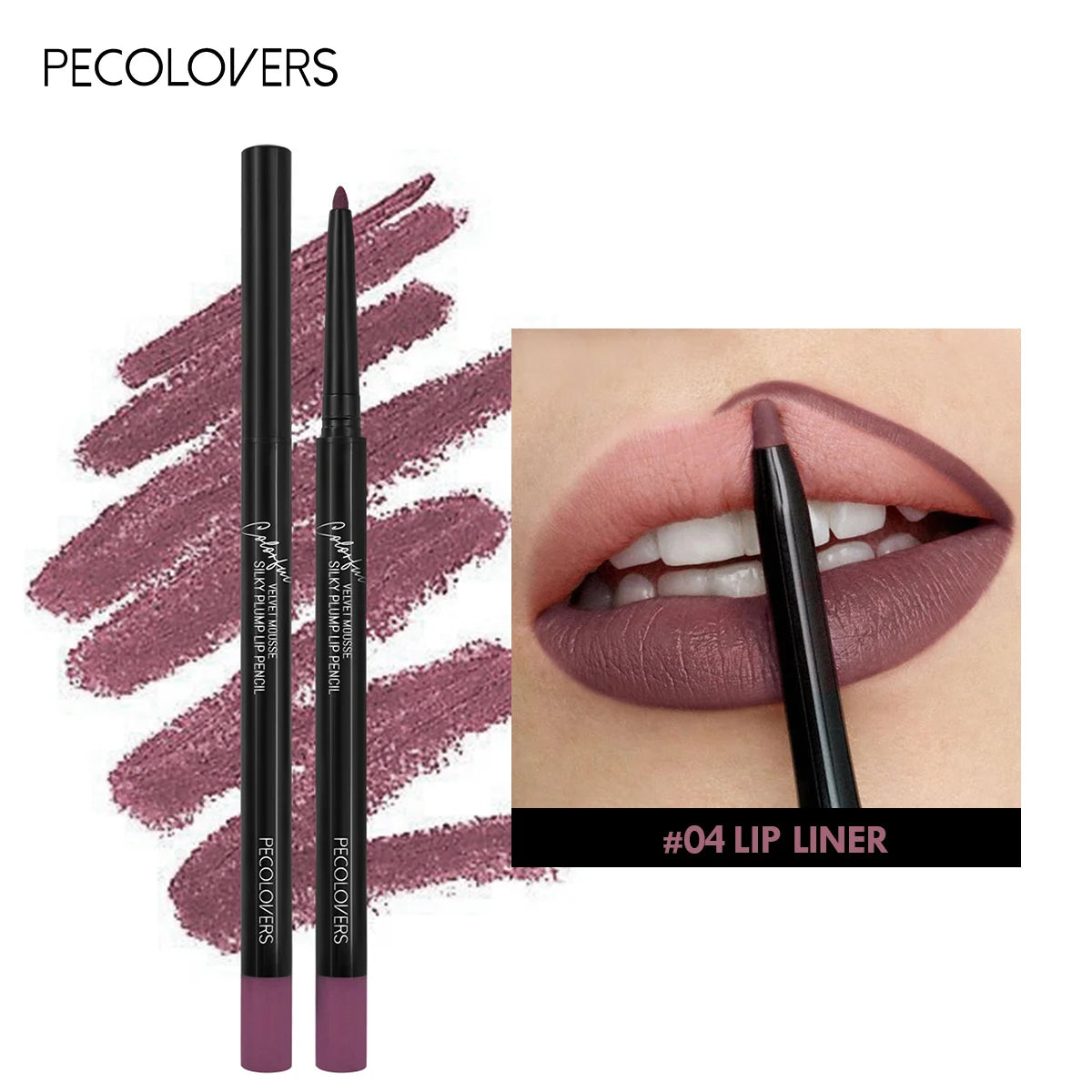 Waterproof Matte Lipliner Pencil 12 Colors Long-Lasting Tint