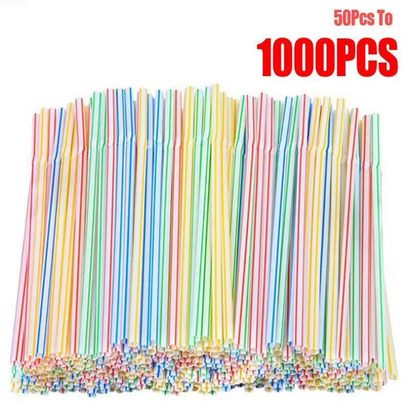 Vibrant Multicolor Drinking Straws - Perfect for Parties, Weddings, and Everyday Use - Bulk 50-1000Pcs Available
