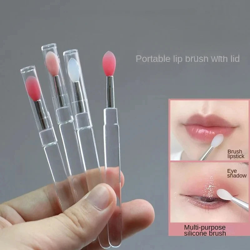 Elevate Your Makeup Game with the Portable Silicone Lip Brush – Perfect for Lip Balm, Lipstick, Gloss & Eyeshadow!