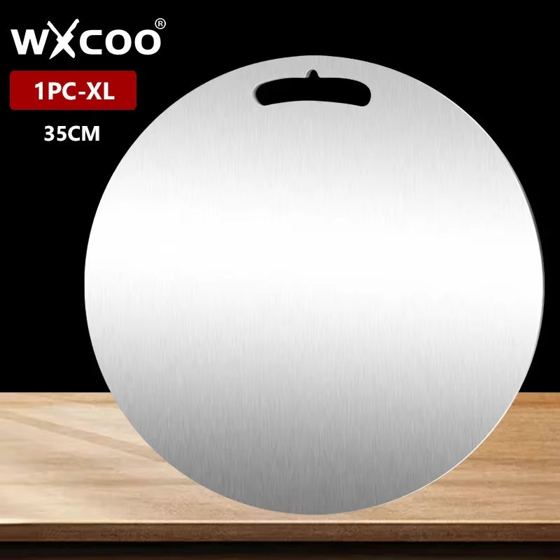 WXCOO Premium Double-Sided Bamboo & Stainless Steel Cutting Board - Perfect for Fruits, Meats, and Vegetables