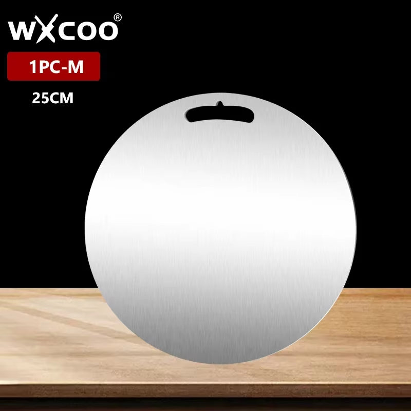 WXCOO Premium Double-Sided Bamboo & Stainless Steel Cutting Board - Perfect for Fruits, Meats, and Vegetables
