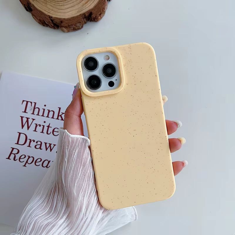Eco-Friendly Biodegradable Wheat Phone Case for iPhone 11 to 17 Pro Max - Soft and Sustainable Protection
