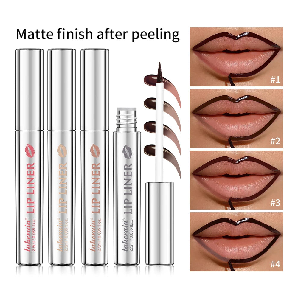 Waterproof Lip Liner Peel-Off Matte Lip Tint Brown Contour