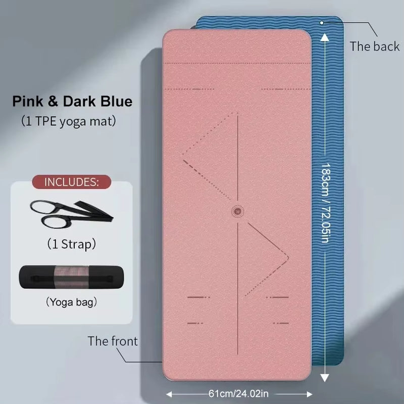 Premium WESTTUNE Non-Slip Yoga Mat - Eco-Friendly, Anti-Tear Pilates Fitness Mat with Convenient Carrying Strap & Bag for Women