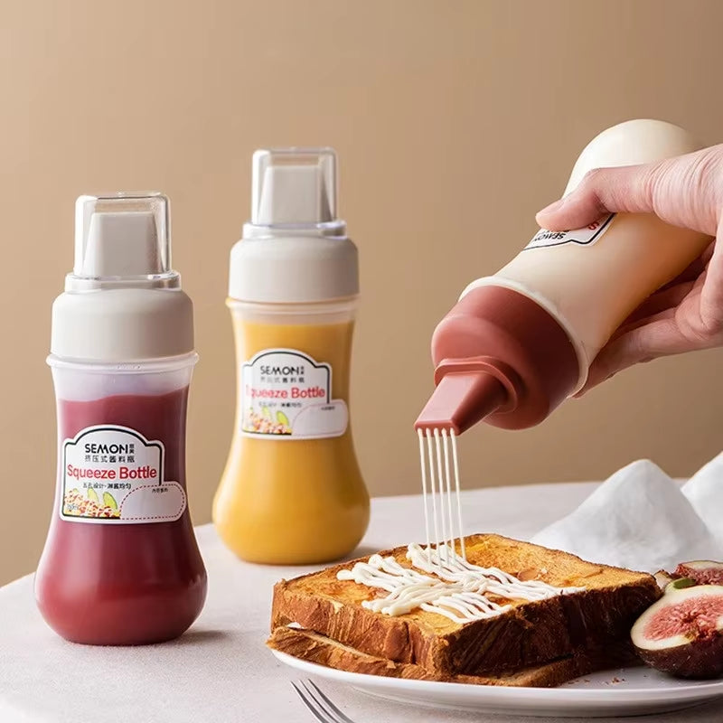 Versatile 350ml Porous Squeeze Sauce Bottle - Perfect for Ketchup, BBQ Sauces, and Dressings!