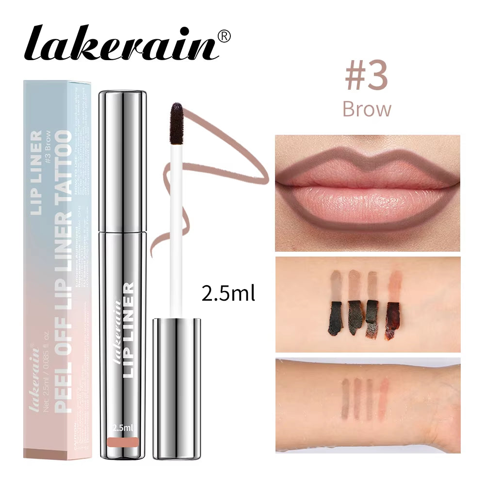 Waterproof Lip Liner Peel-Off Matte Lip Tint Brown Contour