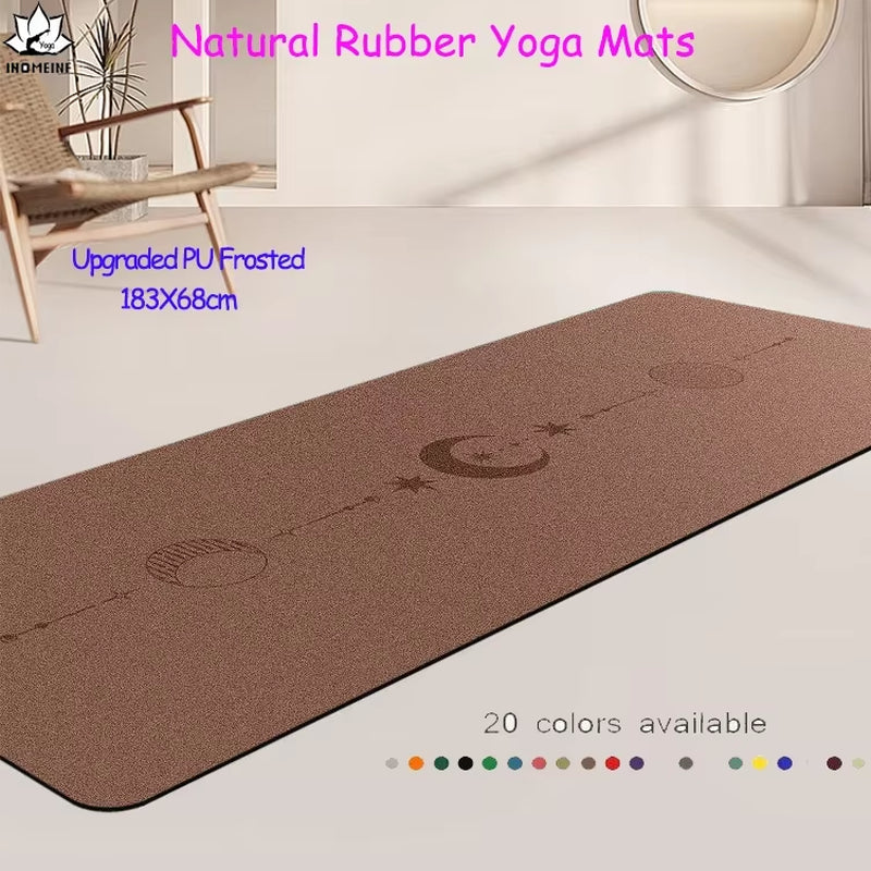 Eco-Friendly Non-Slip Natural Rubber Yoga Mat for Women - Perfect for Home Workouts & Pilates with Carrying Strap