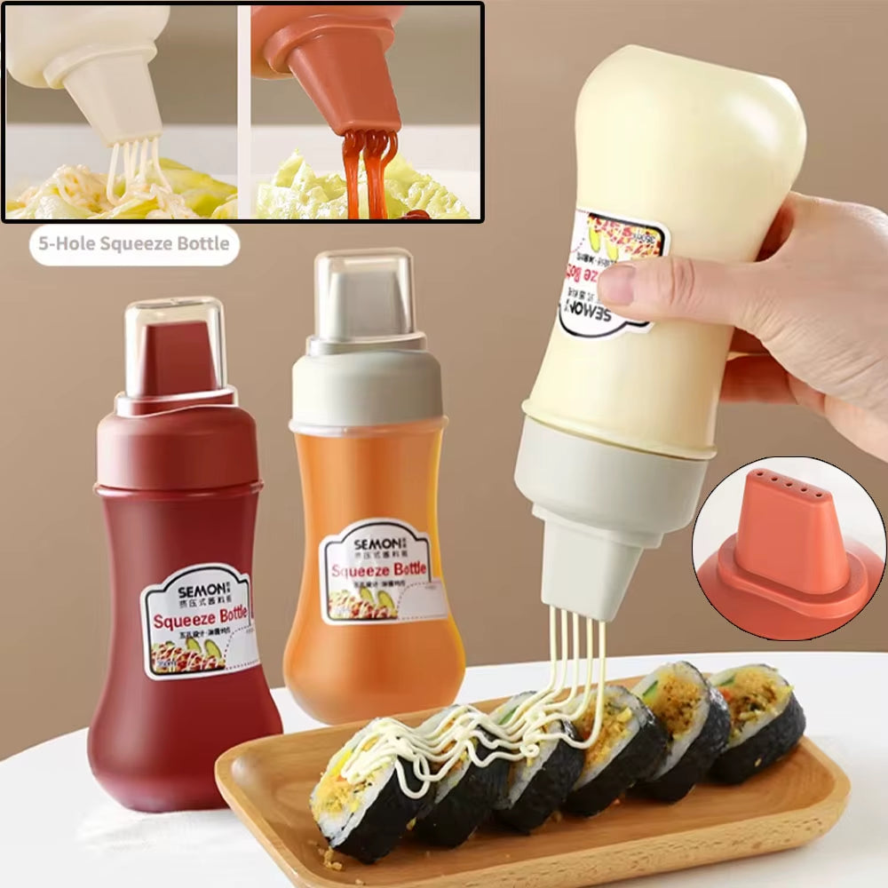 Versatile 350ML Squeeze Sauce Bottle – Perfect for Ketchup, BBQ, Honey, and Salad Dressings!