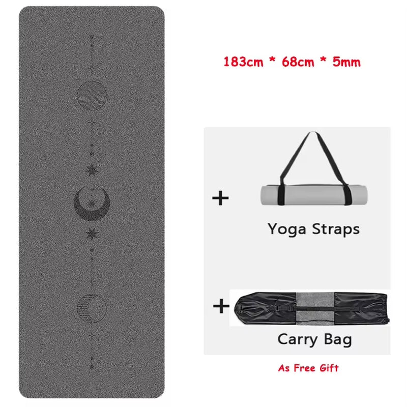 Eco-Friendly Non-Slip Natural Rubber Yoga Mat for Women - Perfect for Home Workouts & Pilates with Carrying Strap
