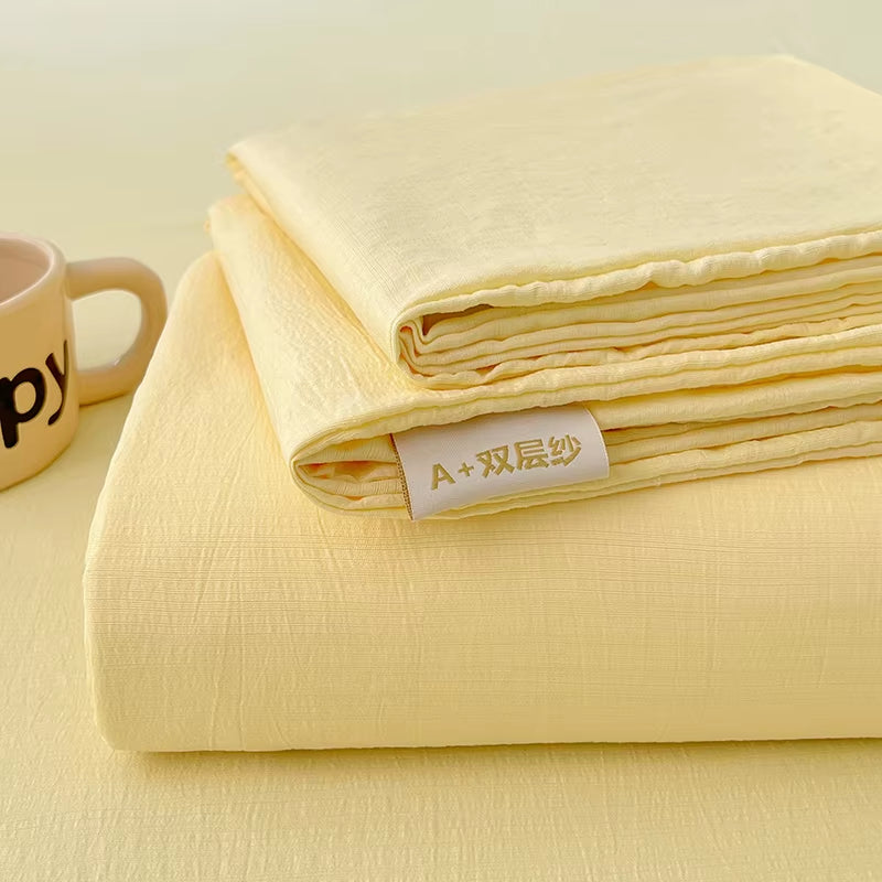 Luxury Organic Cotton Bed Linen Set - 1 Flat Sheet & 2 Pillowcases (230x250 cm) - Perfect for Double, Queen, and King Size Beds