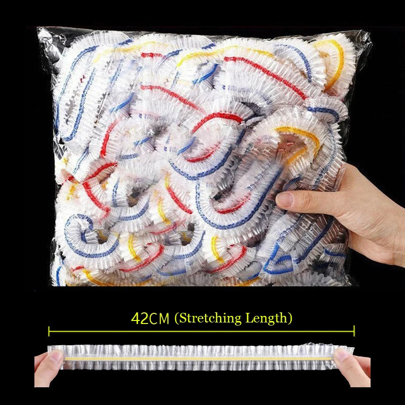 Eco-Friendly Reusable Plastic Food Cover Bags - Fresh-Keeping Transparent Cling Film in Vibrant Colors!