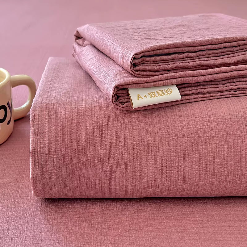 Luxury Organic Cotton Bed Linen Set - 1 Flat Sheet & 2 Pillowcases (230x250 cm) - Perfect for Double, Queen, and King Size Beds