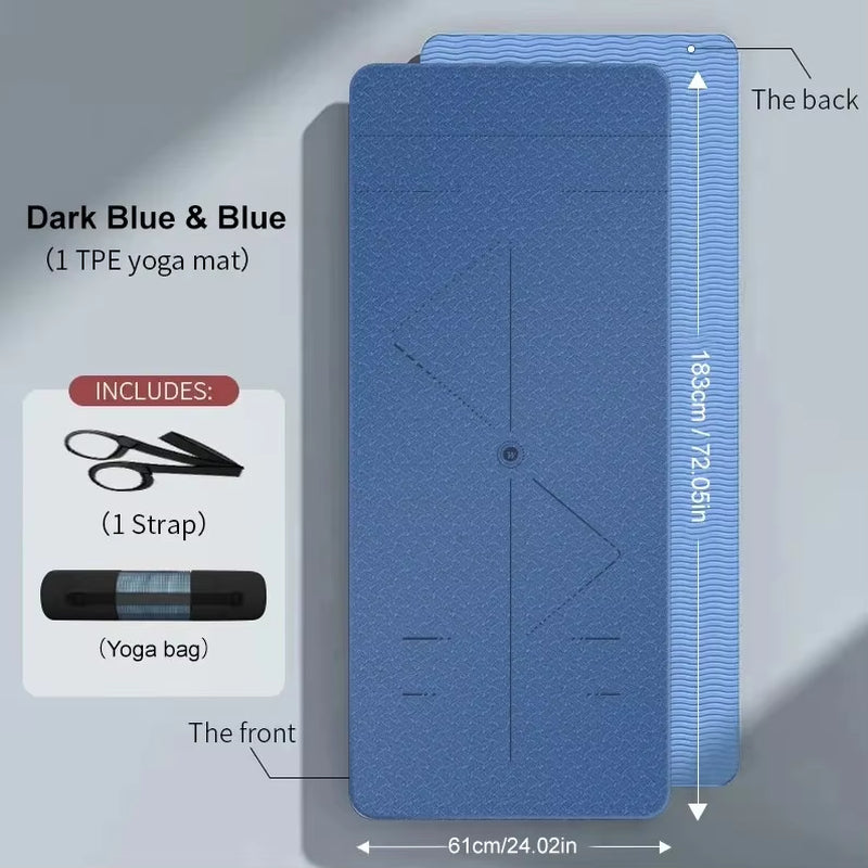 Premium WESTTUNE Non-Slip Yoga Mat - Eco-Friendly, Anti-Tear Pilates Fitness Mat with Convenient Carrying Strap & Bag for Women