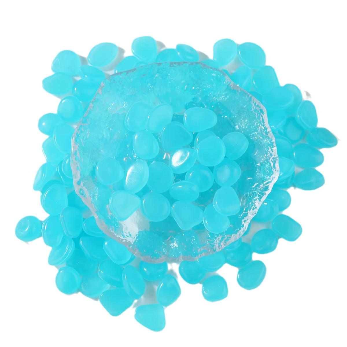 Glow-in-the-Dark Luminous Stones - 100pcs Fluorescent Decorative Gems for Gardens & Fish Tanks