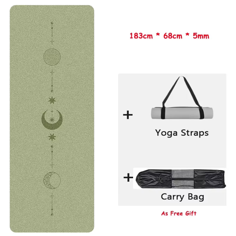 Eco-Friendly Non-Slip Natural Rubber Yoga Mat for Women - Perfect for Home Workouts & Pilates with Carrying Strap
