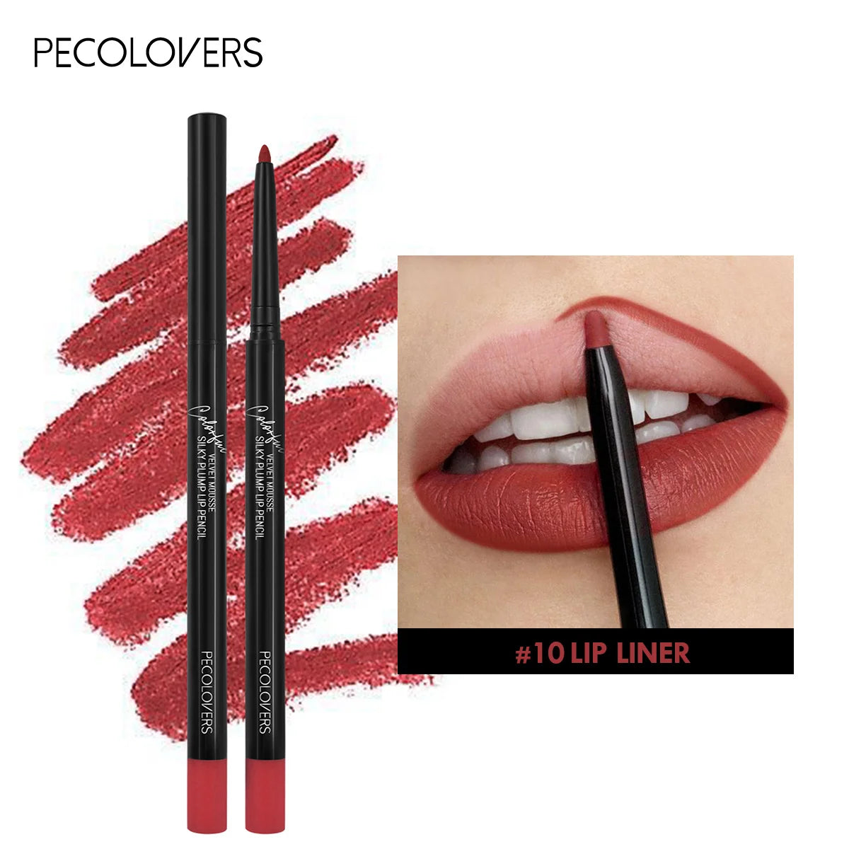 Waterproof Matte Lipliner Pencil 12 Colors Long-Lasting Tint