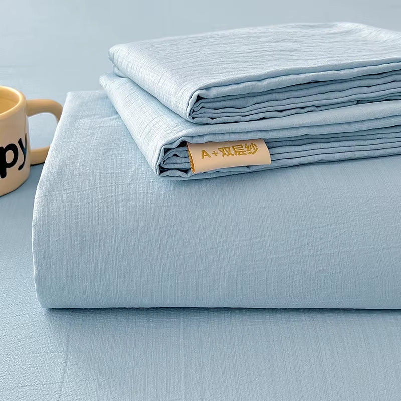 Luxury Organic Cotton Bed Linen Set - 1 Flat Sheet & 2 Pillowcases (230x250 cm) - Perfect for Double, Queen, and King Size Beds