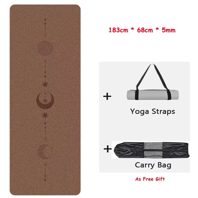 Eco-Friendly Non-Slip Natural Rubber Yoga Mat for Women - Perfect for Home Workouts & Pilates with Carrying Strap
