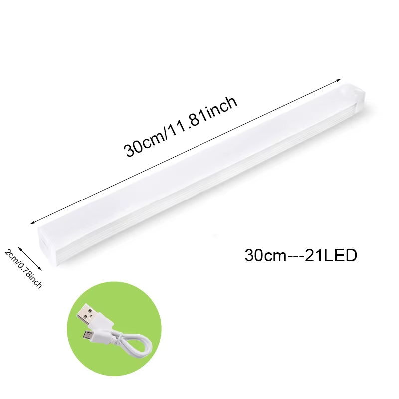 Rechargeable LED Motion Sensor Night Light - Wireless Cabinet, Wardrobe, and Staircase Backlight for Kitchen