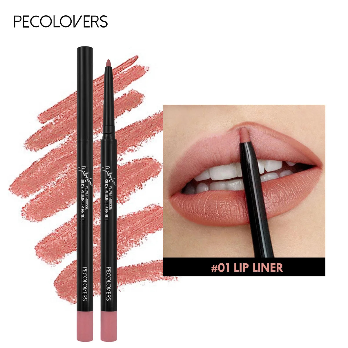 Waterproof Matte Lipliner Pencil 12 Colors Long-Lasting Tint