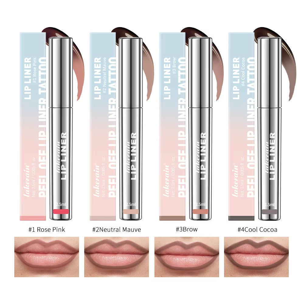 Waterproof Lip Liner Peel-Off Matte Lip Tint Brown Contour