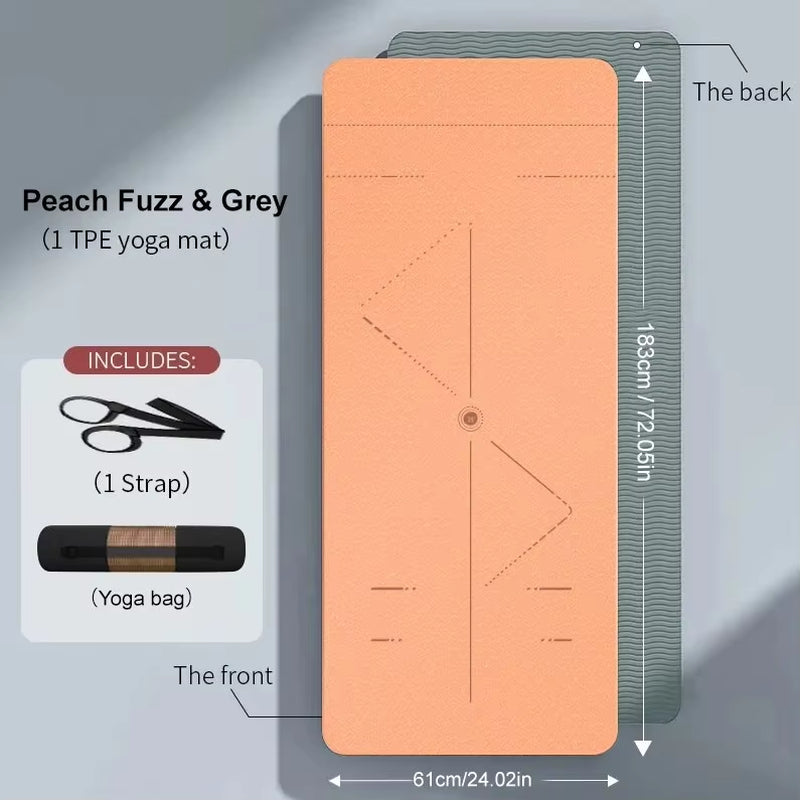 Premium WESTTUNE Non-Slip Yoga Mat - Eco-Friendly, Anti-Tear Pilates Fitness Mat with Convenient Carrying Strap & Bag for Women