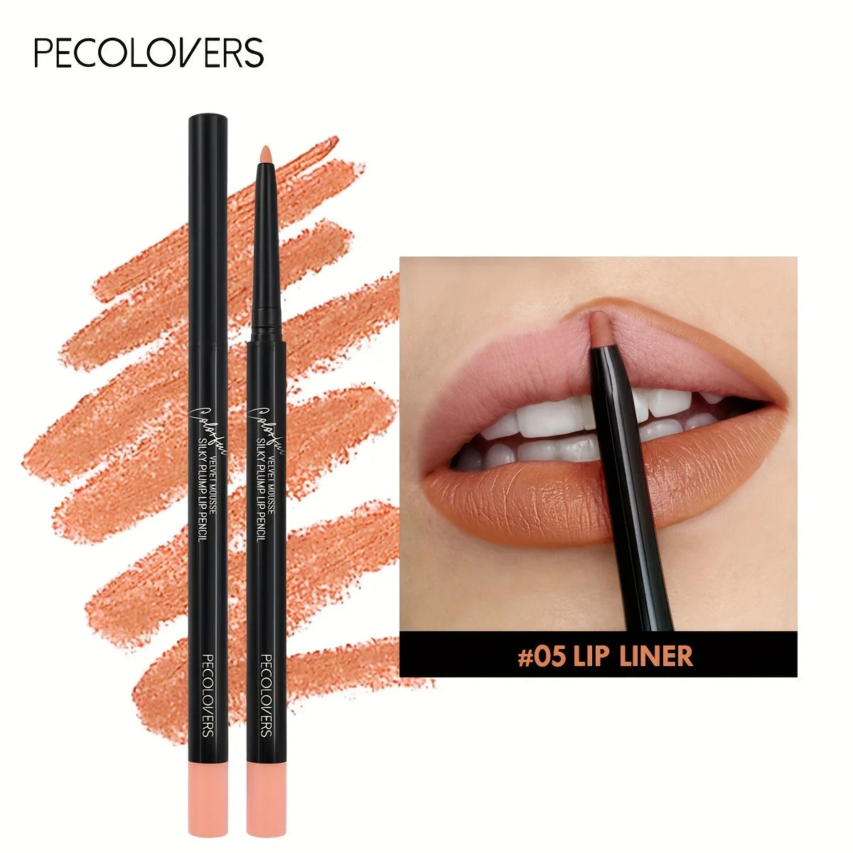 Waterproof Matte Lipliner Pencil 12 Colors Long-Lasting Tint
