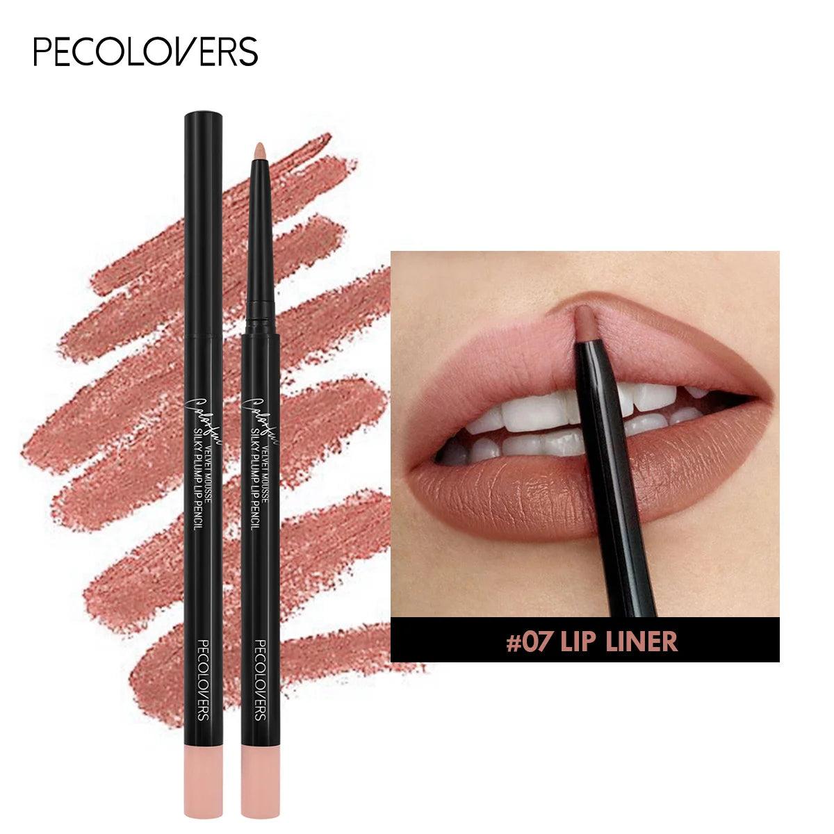 Waterproof Matte Lipliner Pencil 12 Colors Long-Lasting Tint