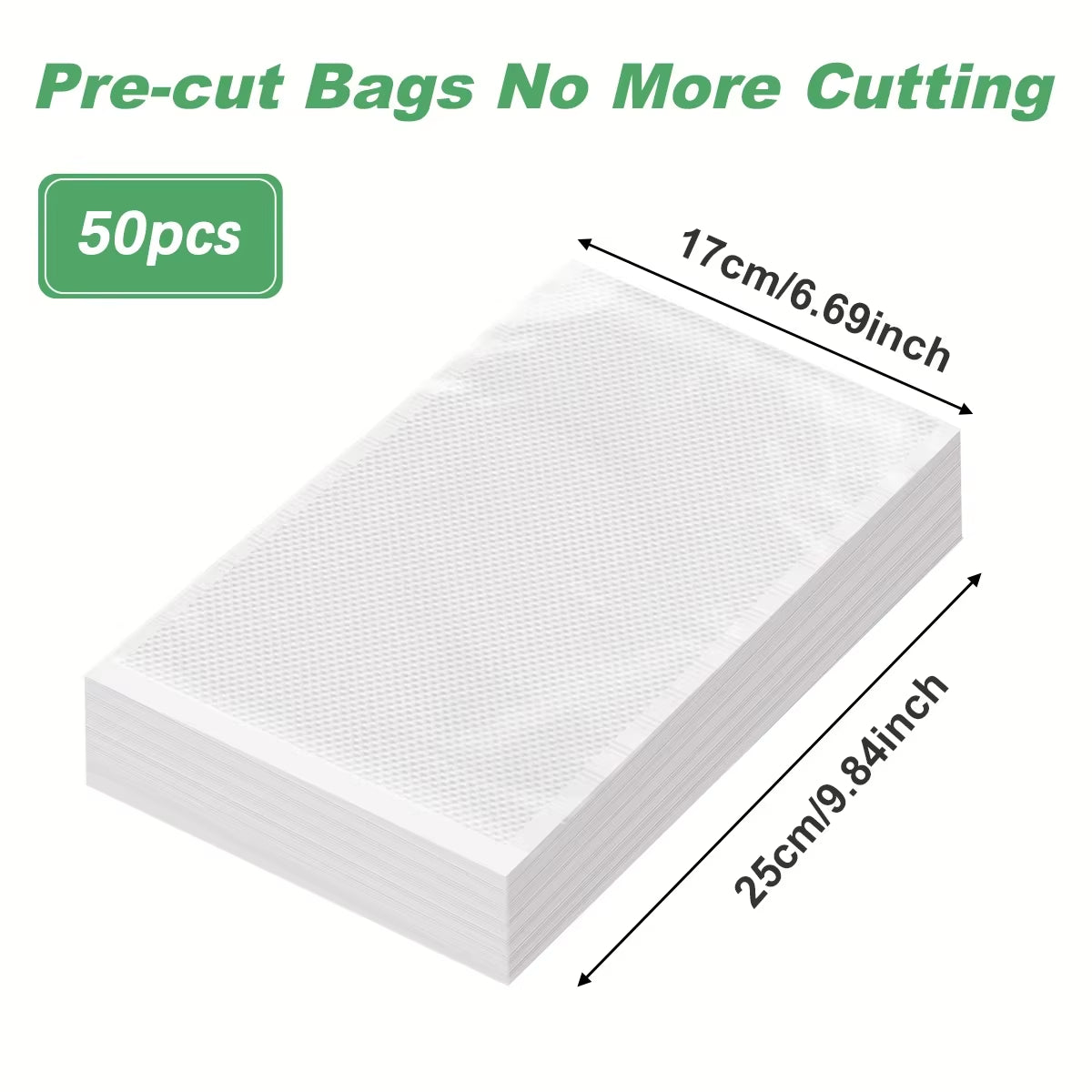 50Pcs Kitchen Vacuum Bags - BPA-Free Food Storage for Sealer Machines - Essential Kitchen Accessories