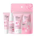 3Pcs/Set  Vitamin C 24K Golden Sakura Skin Care Sets Face Cream Serum Eye Cream Moisturizing anti Wrinkles Face Care Kit