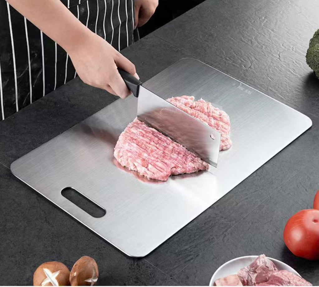 Premium 5-Size 304 Stainless Steel Cutting Board – Thickened & Antibacterial for Perfect Kneading and Meal Prep