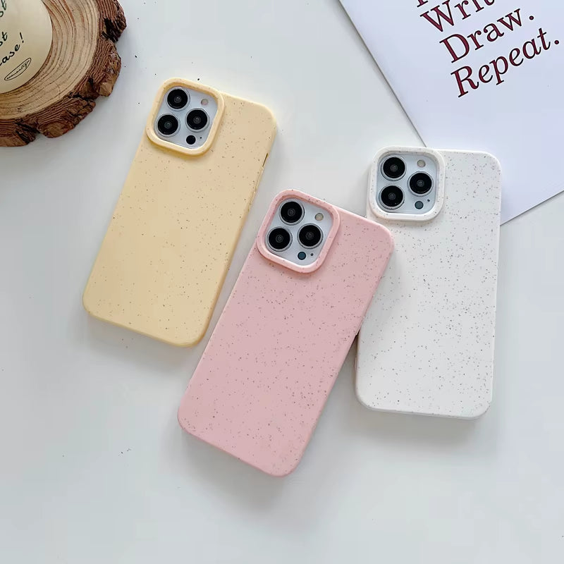 Eco-Friendly Biodegradable Wheat Phone Case for iPhone 11 to 17 Pro Max - Soft and Sustainable Protection