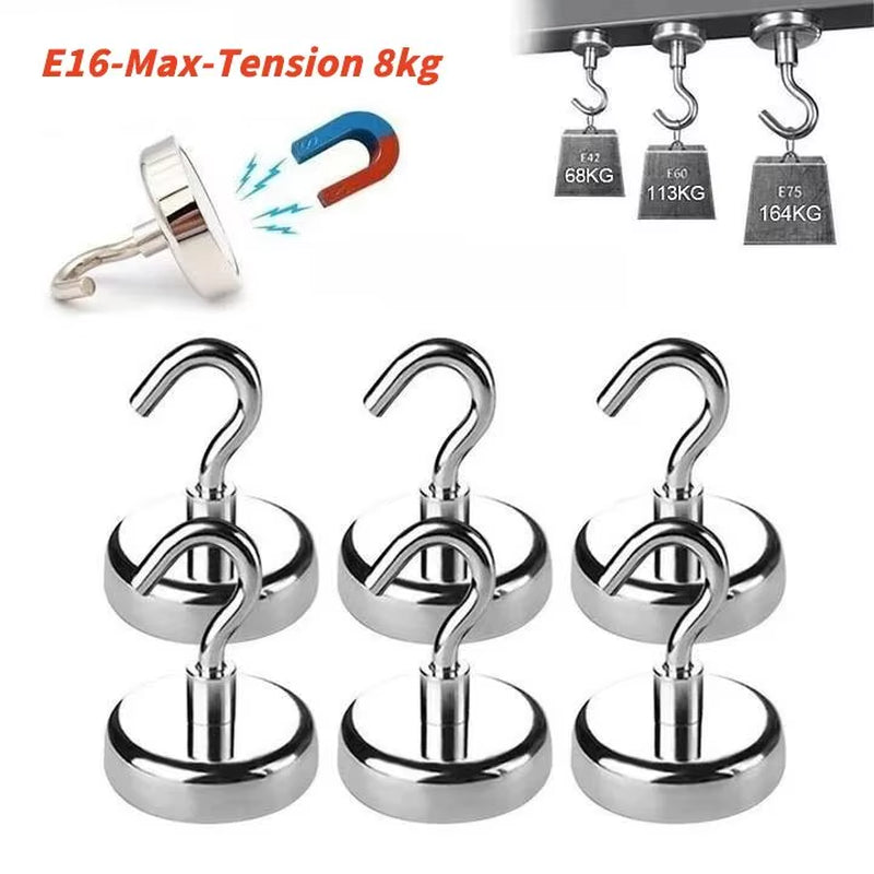 10PCS Heavy-Duty Magnetic Hooks - Versatile Storage Solutions for Home, Kitchen, Bar, and Bathroom