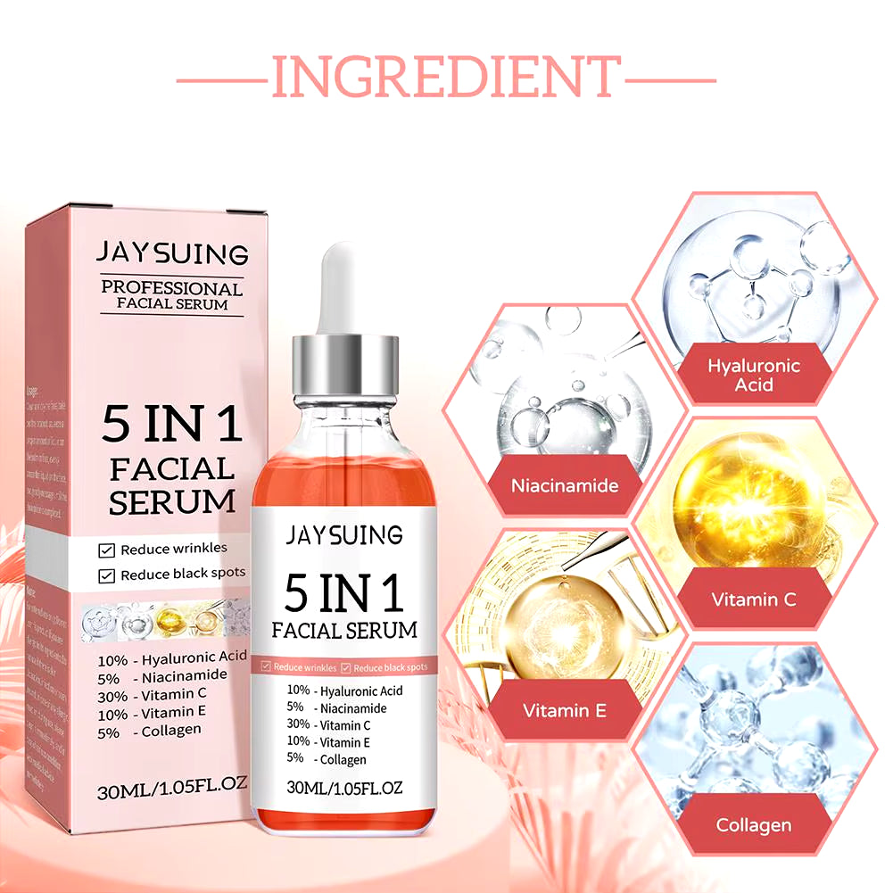 5-in-1 Vitamin C Hyaluronic Face Serum Firming Brightening Pores